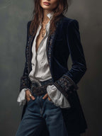 Women’s Long Vintage Embroidered Jacket
