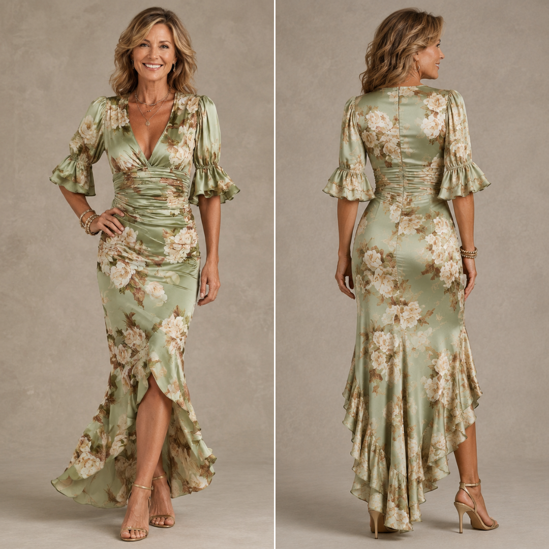 Brenda™ | Asymmetrical Long Satin Dress