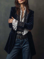 Women’s Long Vintage Embroidered Jacket