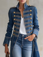 Leighton – Vintage Denim Officer Coat