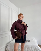 Alzea – Cropped Trench Coat with Belt