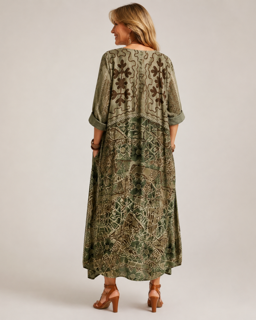 Aleta | Button Front Oversized Pocket Midi Dress