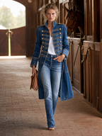 Leighton – Vintage Denim Officer Coat