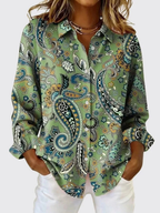 Kayla - Paisley Button-Up Blouse