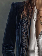 Women’s Long Vintage Embroidered Jacket