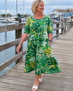 ELENA™ - ELEGANT FLORAL SUMMER MIDI DRESS