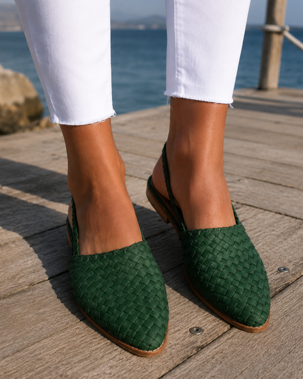 Donna | Elegant Woven Vegan Leather Ballerinas