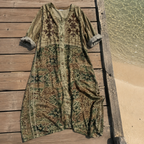 Aleta | Button Front Oversized Pocket Midi Dress