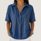 Vilma - Blouse with Collar and Button