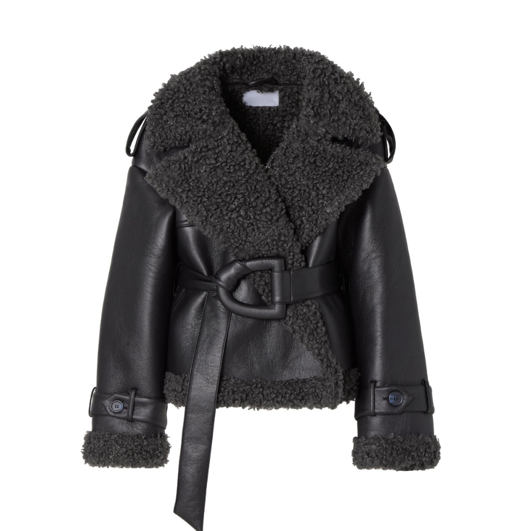 Eullie – Belted Shearling Coat with Timeless Elegance