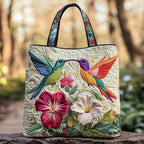 Sack Matelassé - Colibri and White Flowers