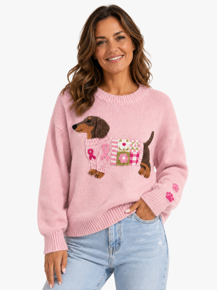 Emelia - Dachshund Pattern Knit Sweater