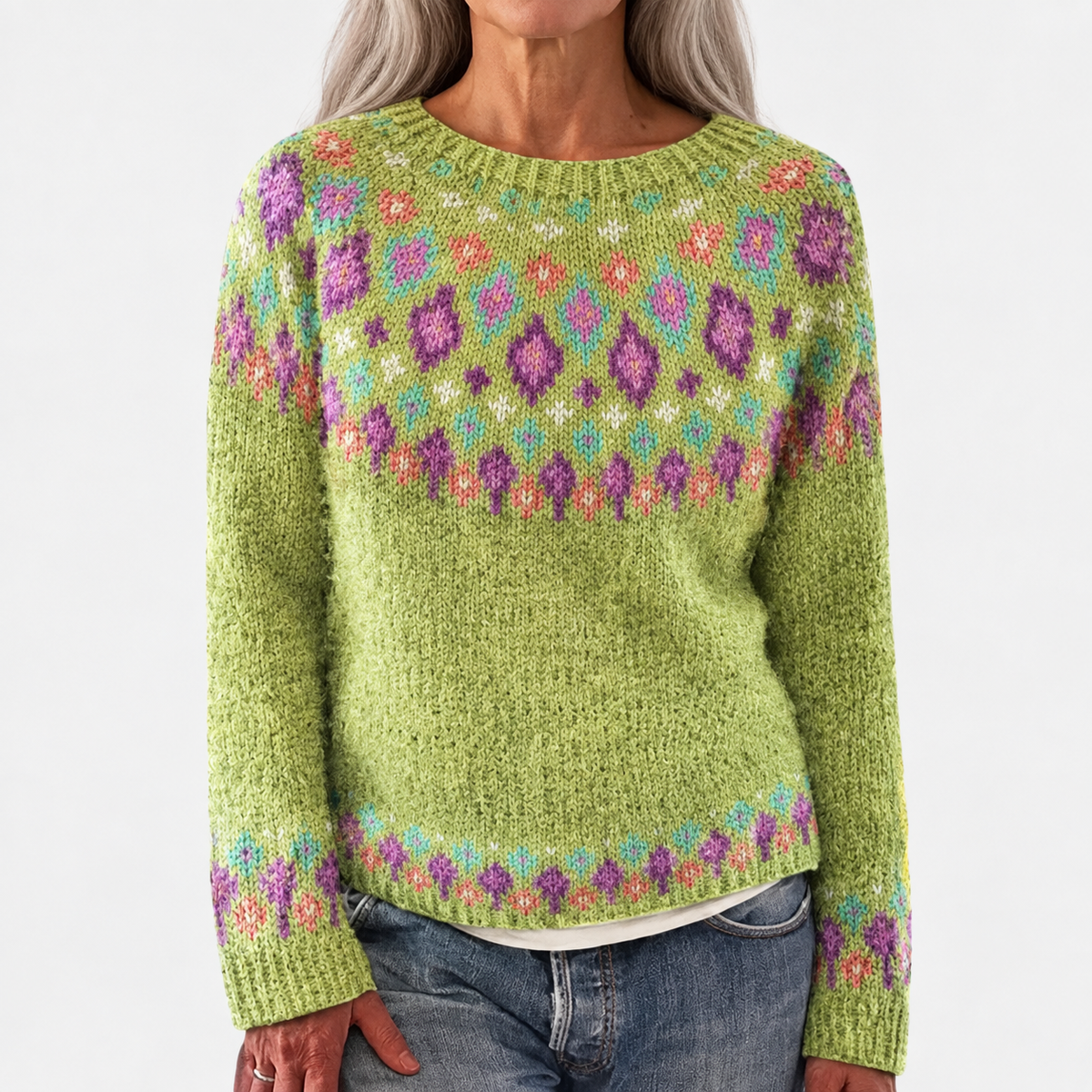 Sandra - Retro Scandinavian knitted sweater
