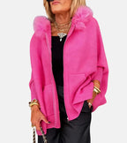 Minerva – Casual Hooded Coat with Fur Collar