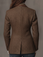 Women's Herringbone Printed Panel Blazer