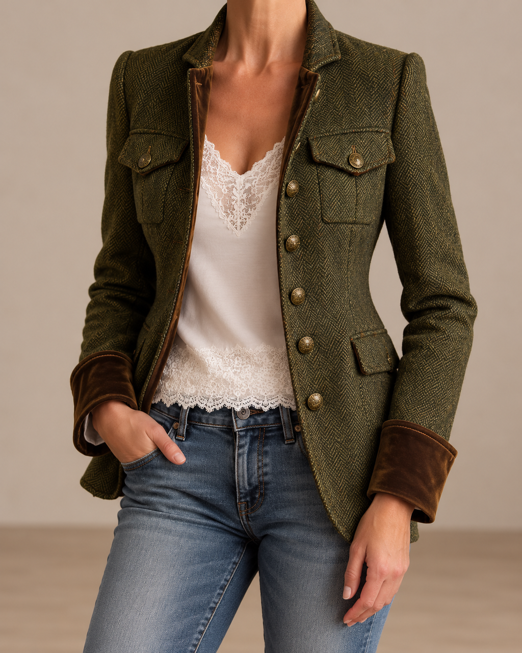 Women’s Tailored Herringbone Jacket