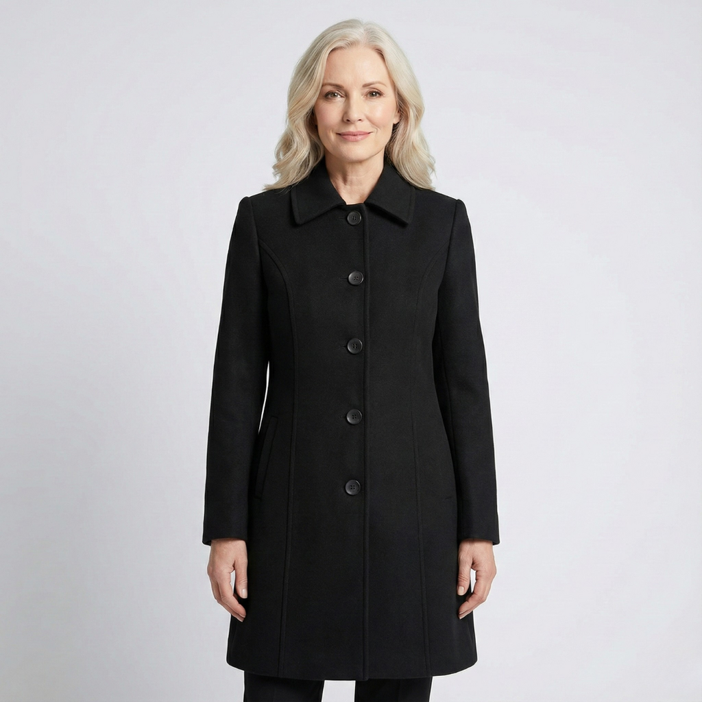 Rosalie – Fit and Flare Button-Front Coat