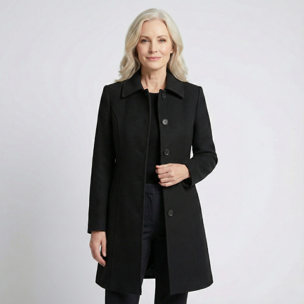 Rosalie – Fit and Flare Button-Front Coat