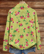 Constance™ | Pink Floral Lime Zip Cardigan