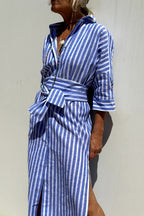 Corinne | Classic Striped Shirt Maxi