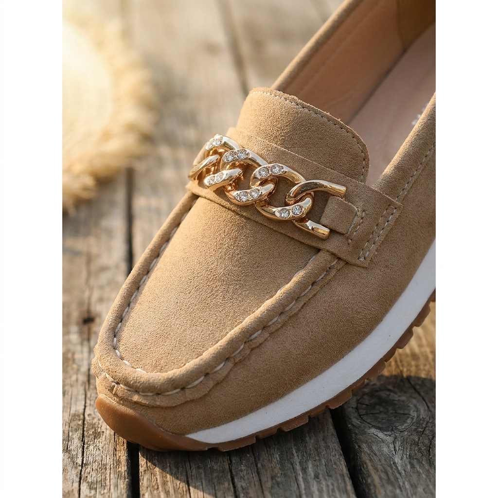Elle - Orthopedic Diamond Buckle Loafers