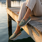 Eloise - Green Buckle Loafers