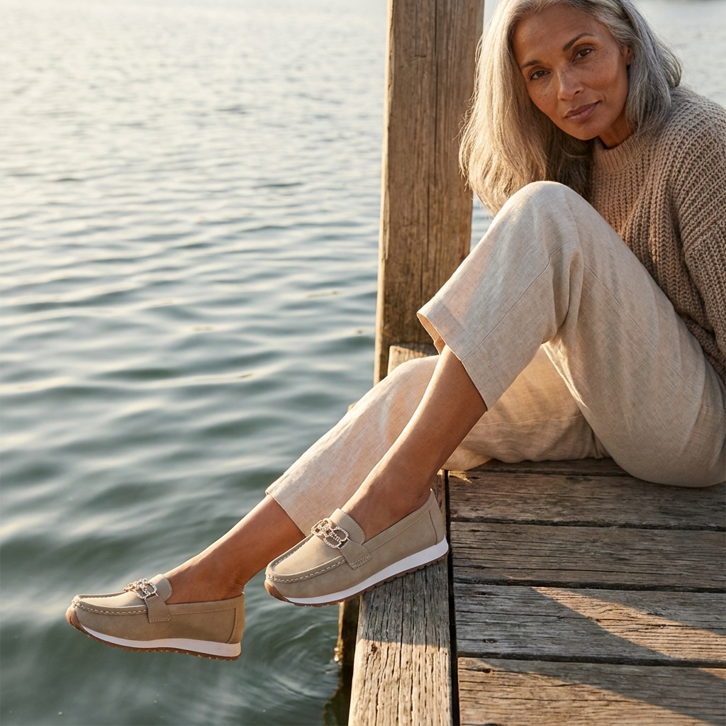 Estella - Chic Diamond Buckle Loafers