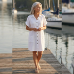 Savannah | Linen Blend Midi Shirt Dress