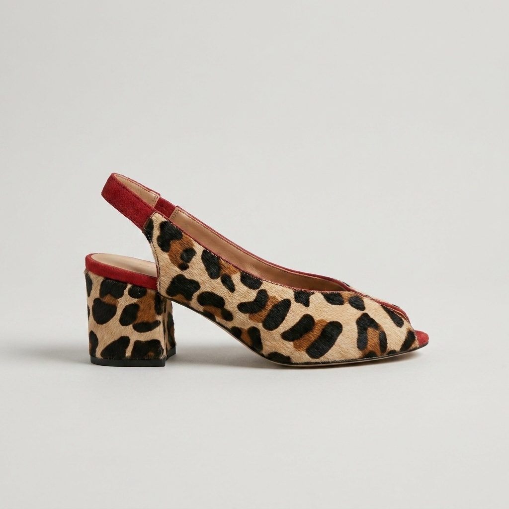 Ruth | Leopard Print Slingback Heels