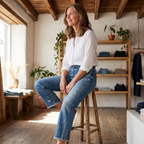Aberjean | Retro Cropped Straight Jeans