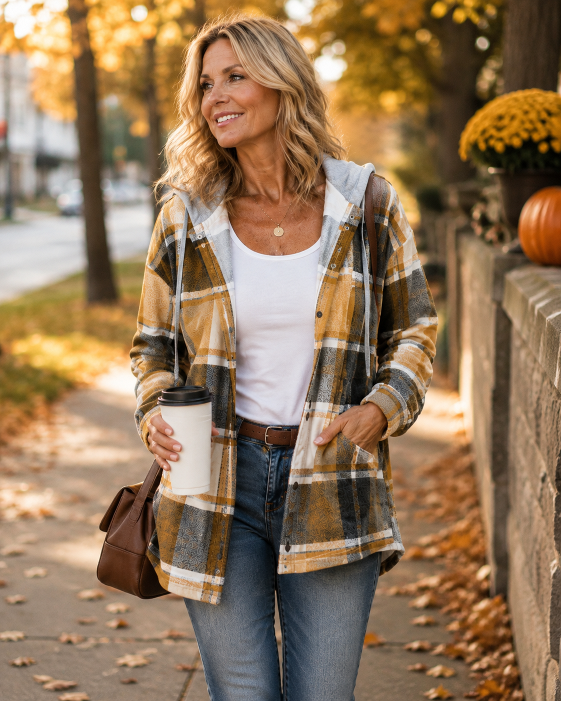Women’s Cozy Plaid Hooded Jacket