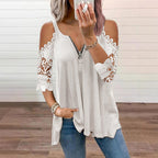 Ruby - Lace Off-Shoulder Zip Top