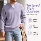 Corbin - Textured Mock-Layer Waffle Sweater