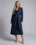 Luna | Women's Belted Wool-Blend Long Lapel Trench Coat