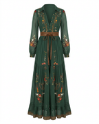 Women's Bohemian Dress | Embroidered V Neck Maxi