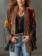 Sophia | Women's Boho Quilted Jacket Loose Fit Vintage Kimono Cardigan