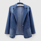 Grace | Women's Casual Denim Blazer Jacket Single-Button Open Front