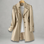 Scarlett | Women's Classic Single-Breasted Trench Coat Notch Lapel