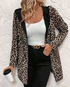 Olivia | Women's Coat Reversible Leopard Print Hooded Zip-Up Jacket