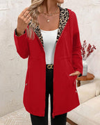 Olivia | Women's Coat Reversible Leopard Print Hooded Zip-Up Jacket