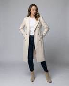 Scarlett | Women's Double-Breasted Long-Sleeve Midi Overcoat