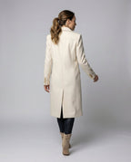 Scarlett | Women's Double-Breasted Long-Sleeve Midi Overcoat