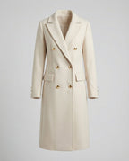 Scarlett | Women's Double-Breasted Long-Sleeve Midi Overcoat