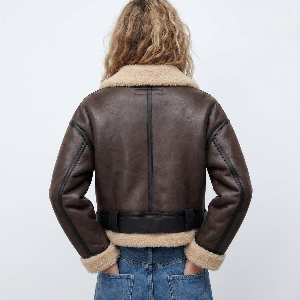 Isabella | Women's Double-Sided Shearling Bomber Jacket
