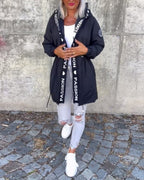 Aria | Women's Hooded Drawstring Midi Parka Coat