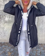 Aria | Women's Hooded Drawstring Midi Parka Coat