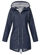 Victoria | Women's Hooded Drawstring Waterproof Rain Coat