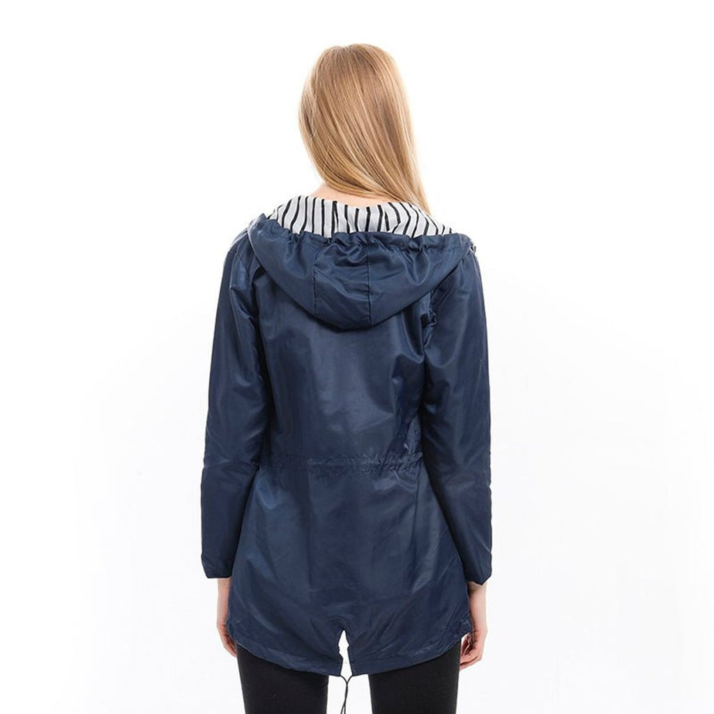 Victoria | Women's Hooded Drawstring Waterproof Rain Coat