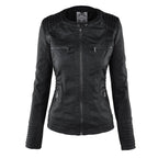 Charlotte | Women's Hooded Faux Leather Moto Coat Removable Hood