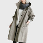 Amelia | Women's Hooded Waterproof Relaxed-Fit Long Trench Coat